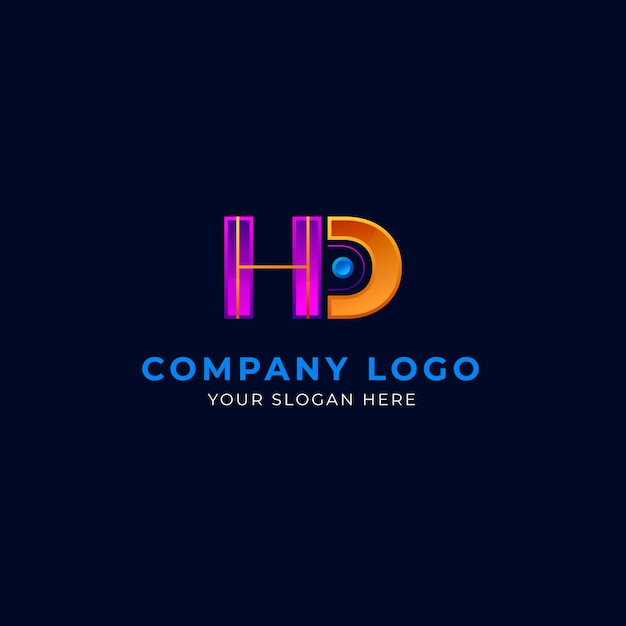 Gradientowe logo z monogramem hd