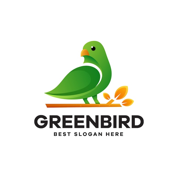 Gradientowe Logo Zielonego Ptaka