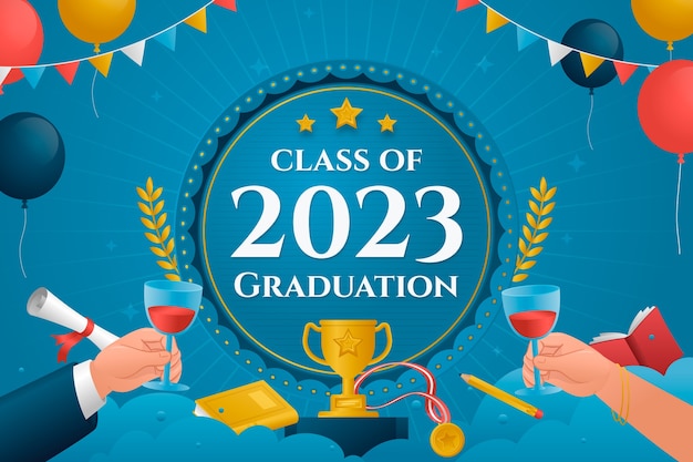 Gradientowe tło dla klasy ukończenia szkoły w 2023 roku