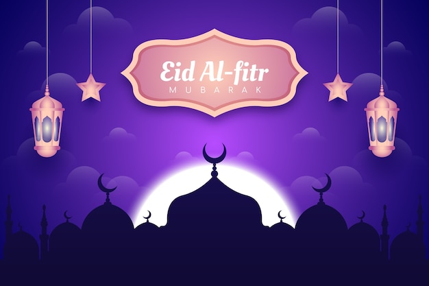 Plik wektorowy gradientowe tło eid al-fitr