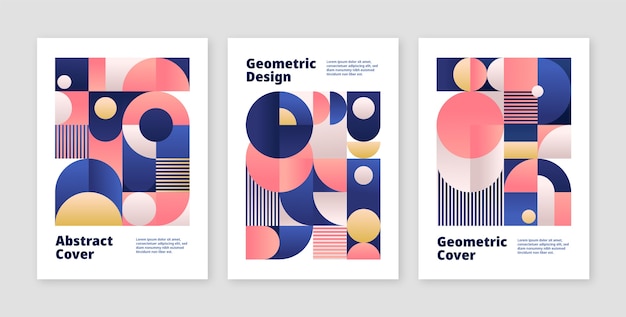 Gradientowy abstrakcyjny geometryczny szablon okładki