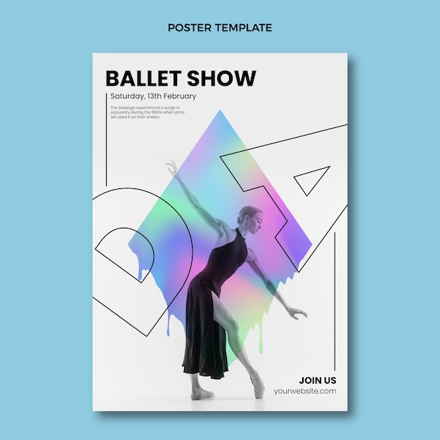 Plik wektorowy gradientowy abstrakcyjny plakat pokazowy tańca płynnego