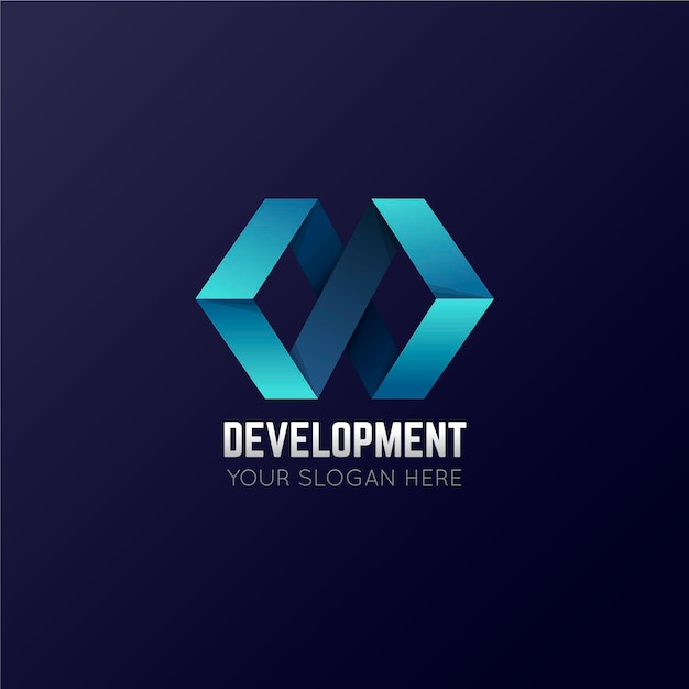 Gradientowy kod i szablon logo rozwoju