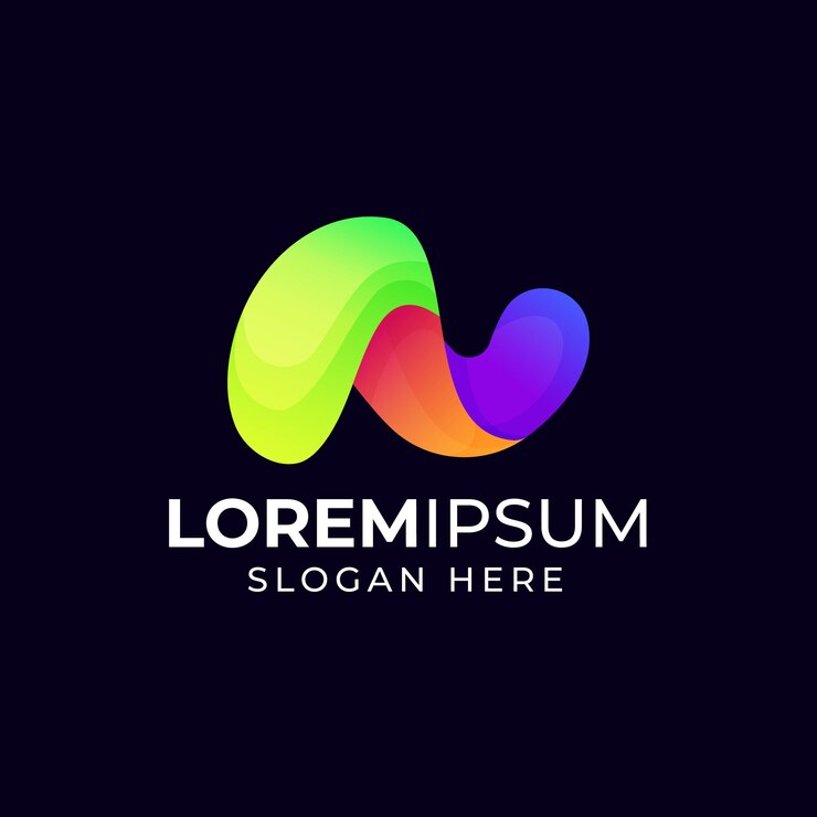 Wektor gradientowy kolorowy nowoczesny projekt logo litery n
