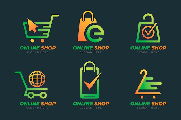 Gradientowy Pakiet Logo E-commerce