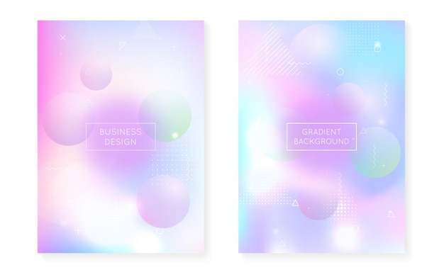 Gradientowy projekt. Holograficzny kształt. Miękki układ. Fioletowa tekstura retro. Wibrujące kropki. Płynne Tło. Ulotka ruchu. Błyszczące opalizujące tło. Niebieski Gradient Projekt