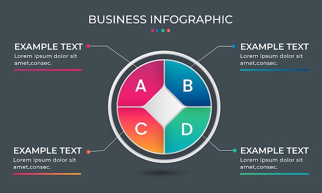 Gradientowy Projekt Infografiki Procesu Biznesowego