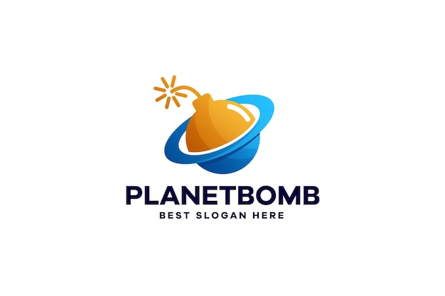Gradientowy Projekt Logo Bomby Planety