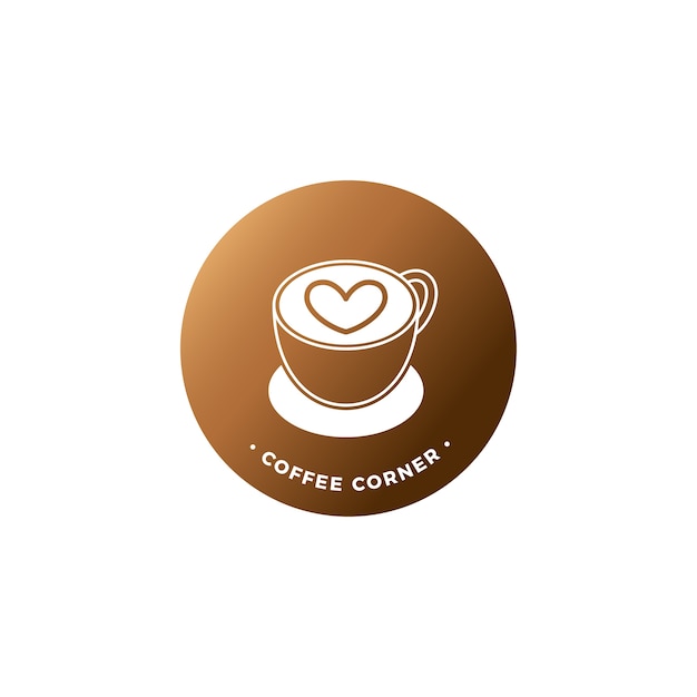 Gradientowy Projekt Oznakowania Kawiarni