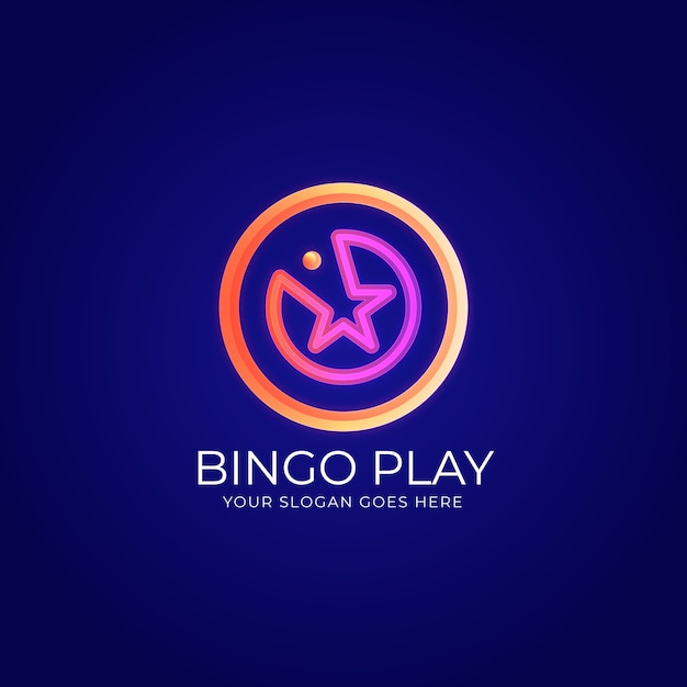 Plik wektorowy gradientowy szablon logo bingo