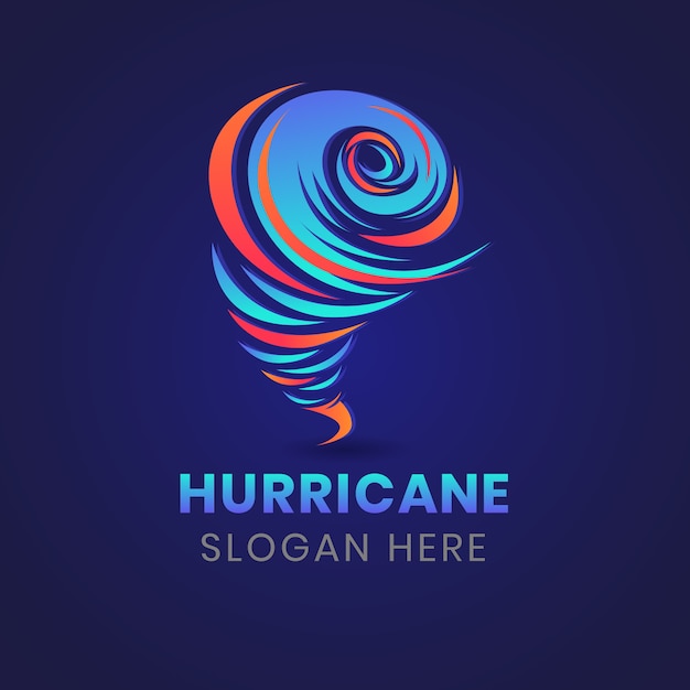 Gradientowy szablon logo huraganu