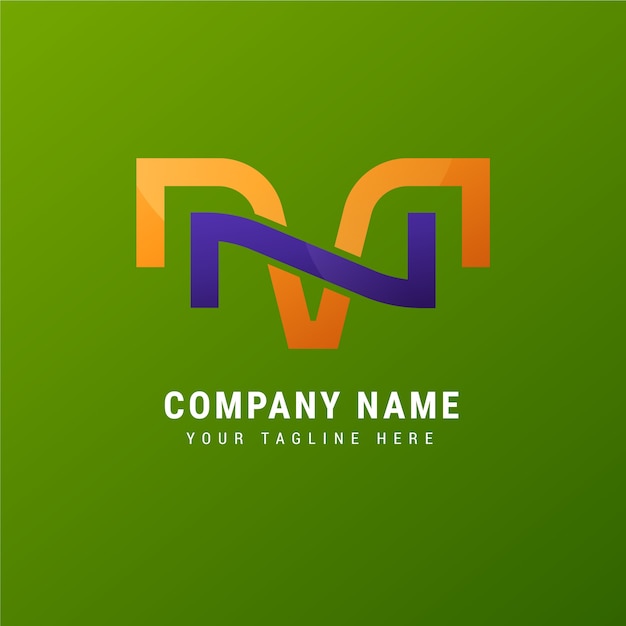 Gradientowy szablon logo mn i nm