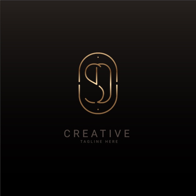 Gradientowy szablon logo sd lub ds