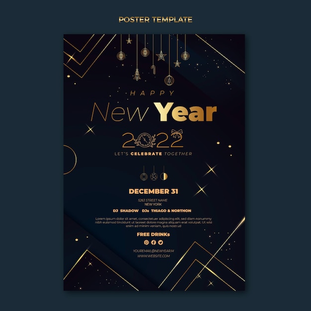 Gradientowy szablon plakatu pionowego nowego roku