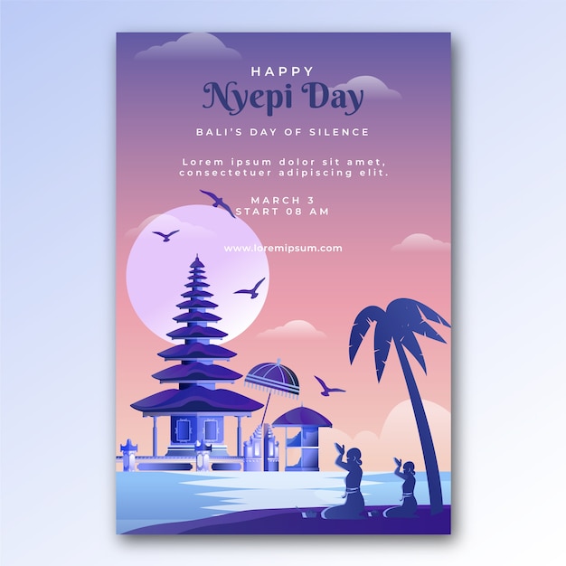 Gradientowy Szablon Plakatu Pionowego Nyepi