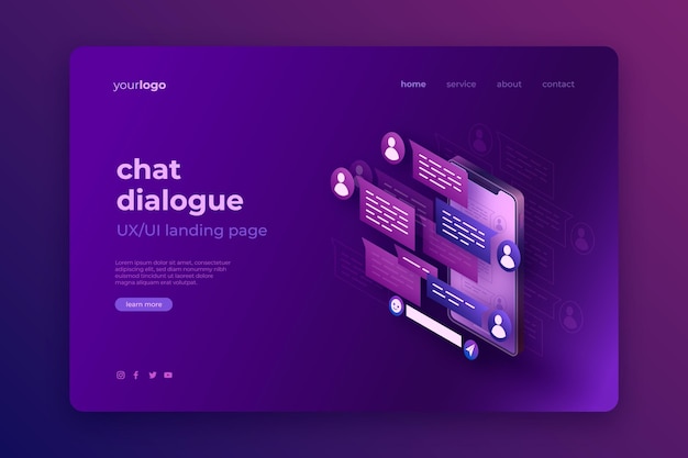 Gradientowy szablon strony docelowej ui/ux