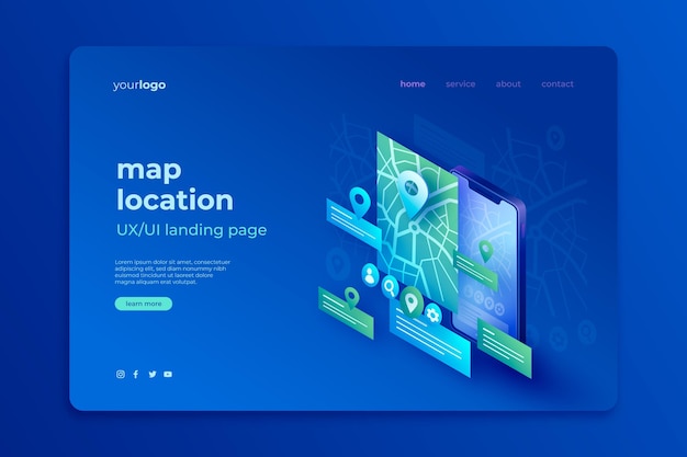 Gradientowy szablon strony docelowej ui/ux