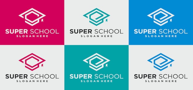 Graduation Letter S Logo Education Cap Logo Projektowanie Technologii Logo Edukacyjnego