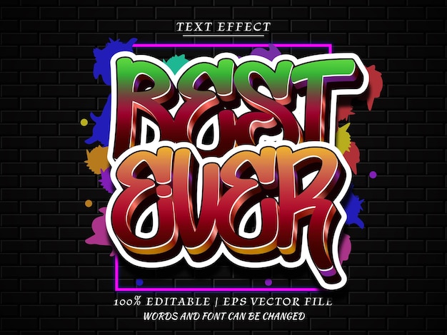 Graffiti Best Ever 3d editbale Efekt tekstowy w stylu graffiti