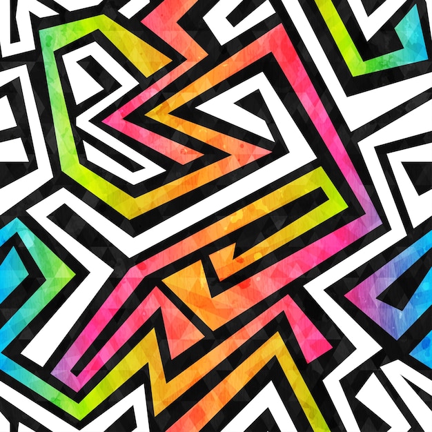 Graffiti labirynt wzór z efektem grunge