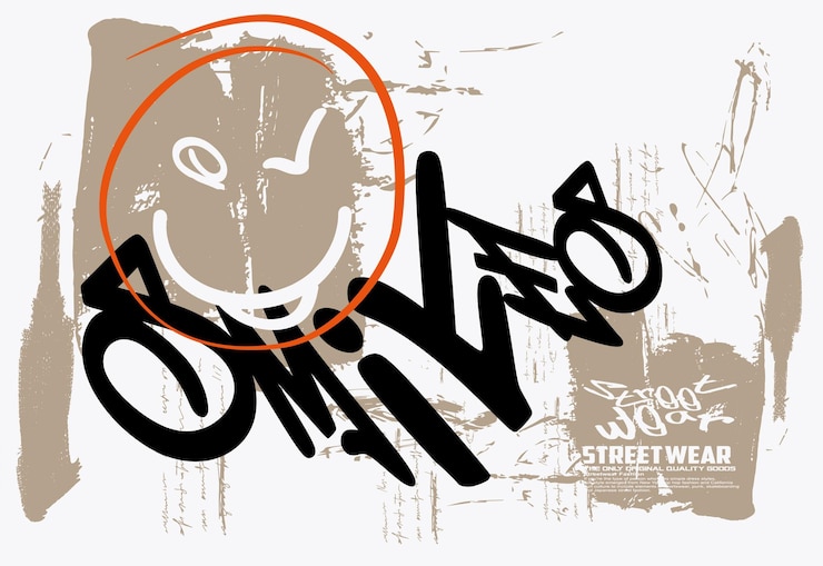 Wektor graffiti smiley streetwear art