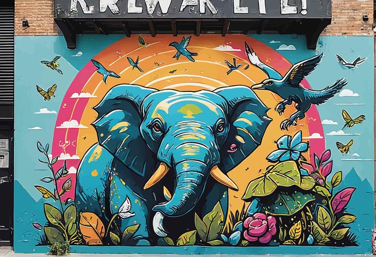 Wektor graffiti, styl, znak, sztuka, graffiti, styl, znak, sztuka, słowo, być, w, backg