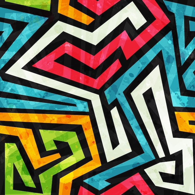 Graffiti wzór z efektem grunge