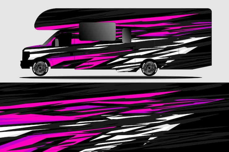Wektor graficzna abstrakcyjna linia wyścigowa background kit design for wrap vehicle race car rally adventure an