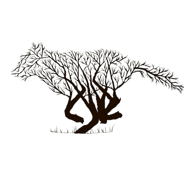 Graficzne rysowanie zwierząt z gałęzi