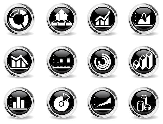 Graficzny Symbol Informacyjny Na Okrągłym Czarnym Przycisku Z Metalowym Pierścieniem