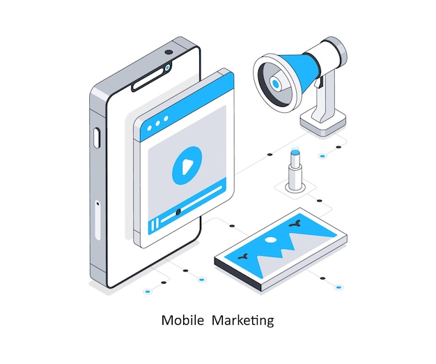 grafika ekranu komputera z stroną internetową z napisem "marketing"
