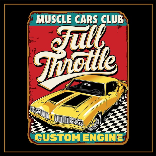 Plik wektorowy grafika ilustracyjna klubu muscle cars