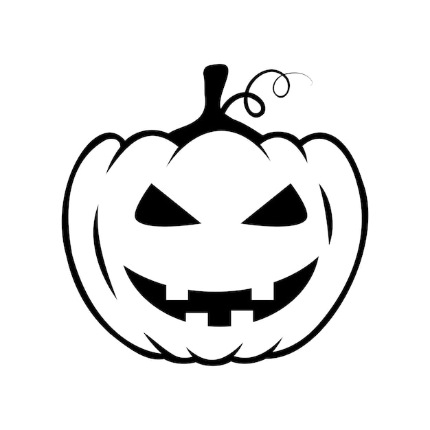 Grafika Liniowa Dynia Halloween Jack O Lantern Wesołych świąt Element Projektu Konturu