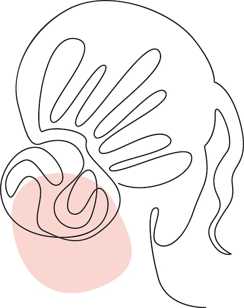 Plik wektorowy grafika liniowa głowy kobiety