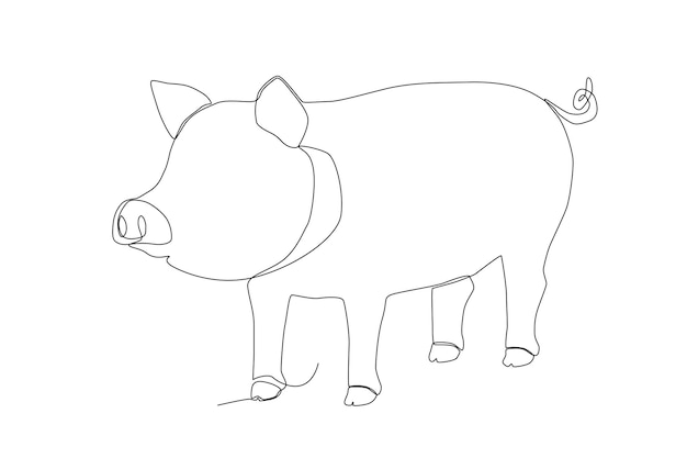 Grafika Liniowa Grubej świni