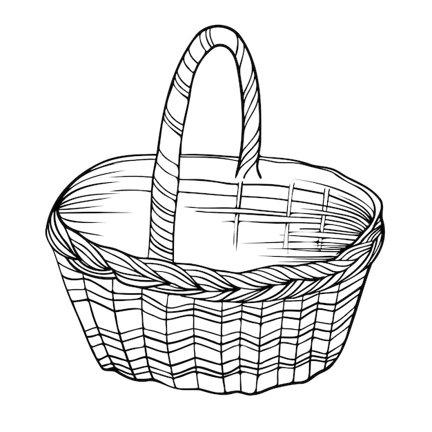 Plik wektorowy grafika liniowa ilustracji wektorowych koszyka doodle