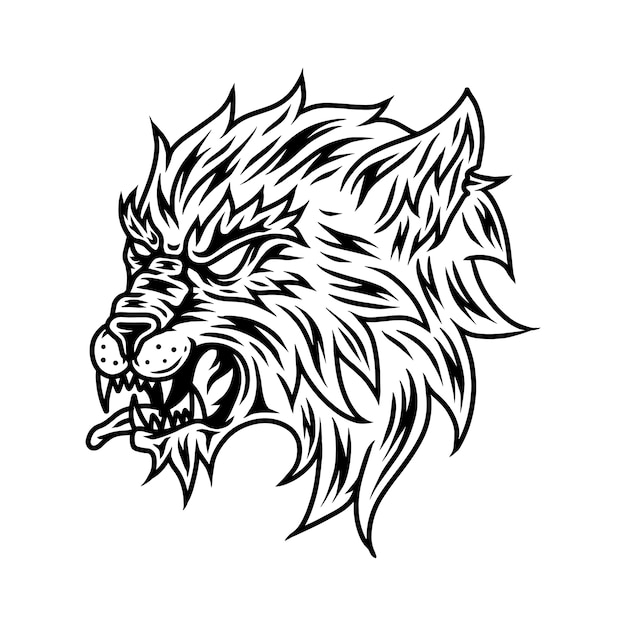 Grafika Liniowa Wolf Vector