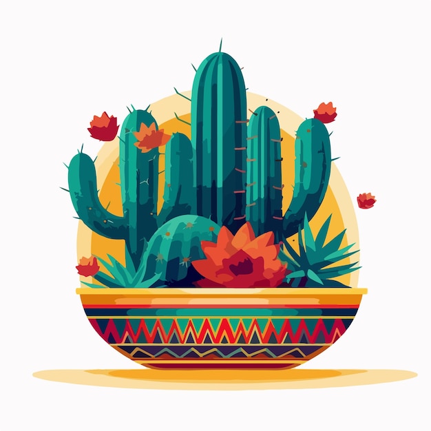 Plik wektorowy grafika wektorowa cactus ilustracja cinco de mayo meksyk