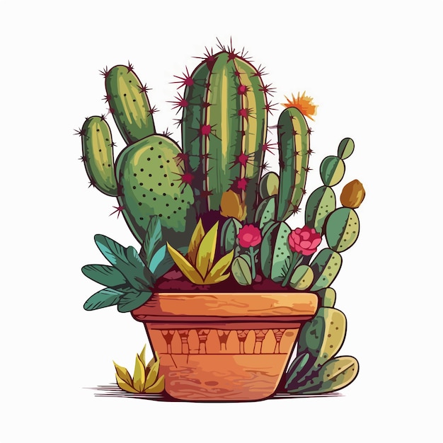 Grafika Wektorowa Cactus Ilustracja Cinco De Mayo Meksyk