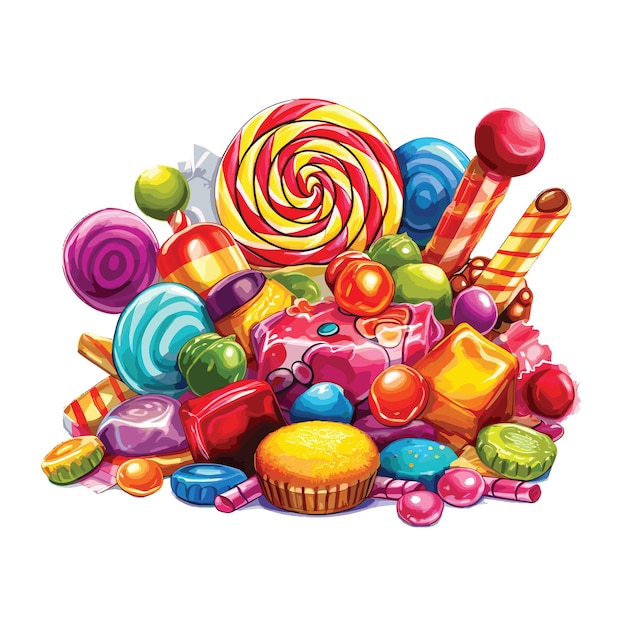 Grafika Wektorowa Cukierków Lollipop