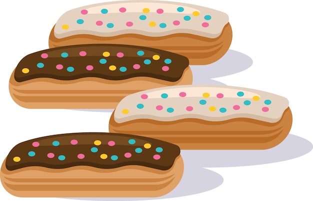 Plik wektorowy grafika wektorowa czekolady i karmelu eclairs ilustracja żywności