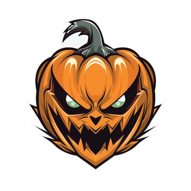 Grafika Wektorowa Dyni Halloween Z Strasznym Stylu Kreskówkowym Ikona Halloween Jack O Latarnia Ilustracja
