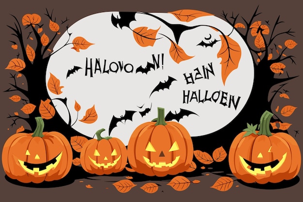 Grafika Wektorowa Halloween Czarownica Dynia Pająk Ilustracja Horror Przy świecach Upiorny Tło Nietoperz Des