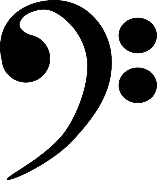 Plik wektorowy grafika wektorowa hollow bass klucz wiolinowy czarno-biały znak diatonicznej skali c w muzycznej