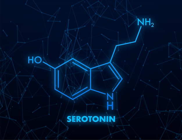 Grafika Wektorowa Ikona Edytowalnego Konturu Obrysu Serotoniny Na Białym Tle
