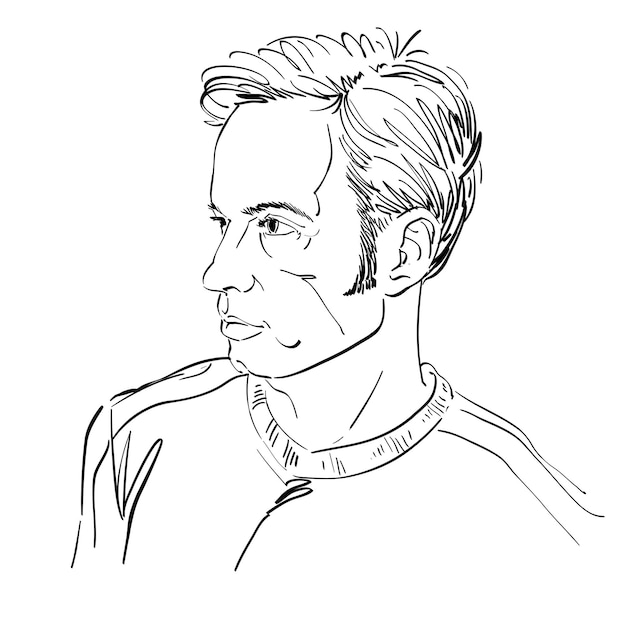 Grafika wektorowa, portret mężczyzny obwiniającego kogoś, to nie jest dobre. Wyraz twarzy, emocje ludzi.