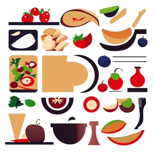 Plik wektorowy grafika wektorowa przedstawiająca arcydzieła kulinarne
