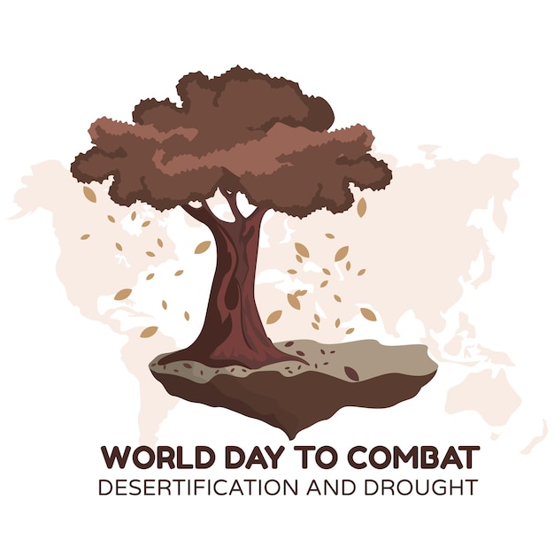 Grafika Wektorowa światowego Dnia Walki Z Pustynnieniem I Suszą, Która Jest Dobra Na światowy Dzień Walki