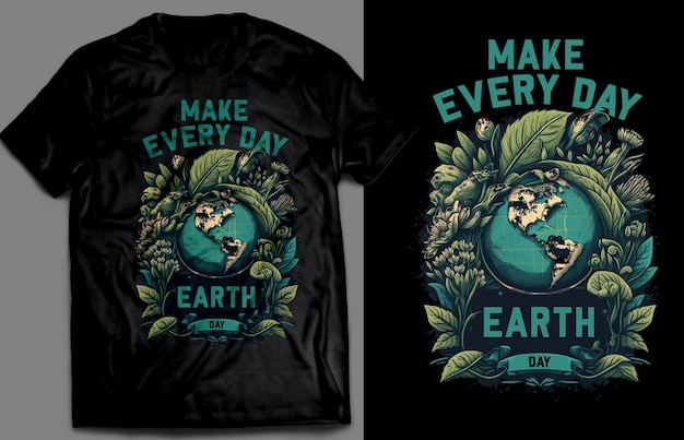 Grafika Wektorowa Tshirt Z Okazji Dnia Ziemi Do Druku Na żądanie