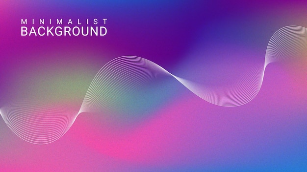 Grainy abstract gradient background with wavy lines